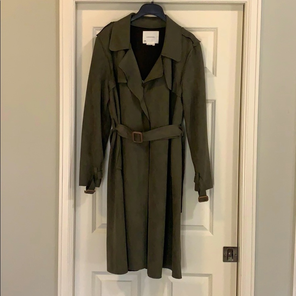 Anthropologie Olive Suede Coat